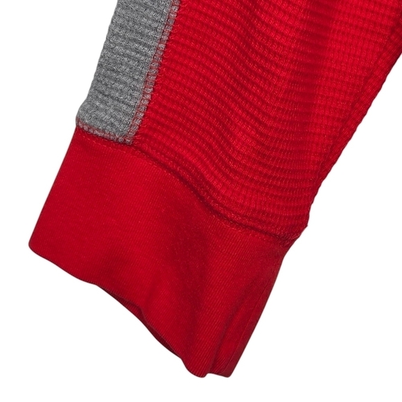 Nike Team Men's Retro 1990's Ohio State Buckeyes Thermal Henley Shirt Red Large - Picture 3 of 9